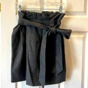J Crew grey wool skirt with tie, size 4, high-rise